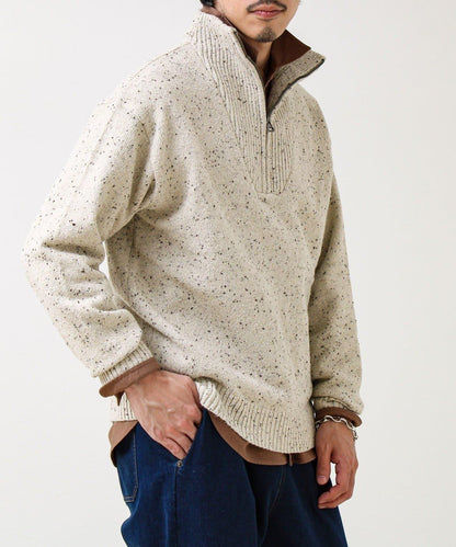 【冬季成人疊穿】彩點半拉鍊套頭衫