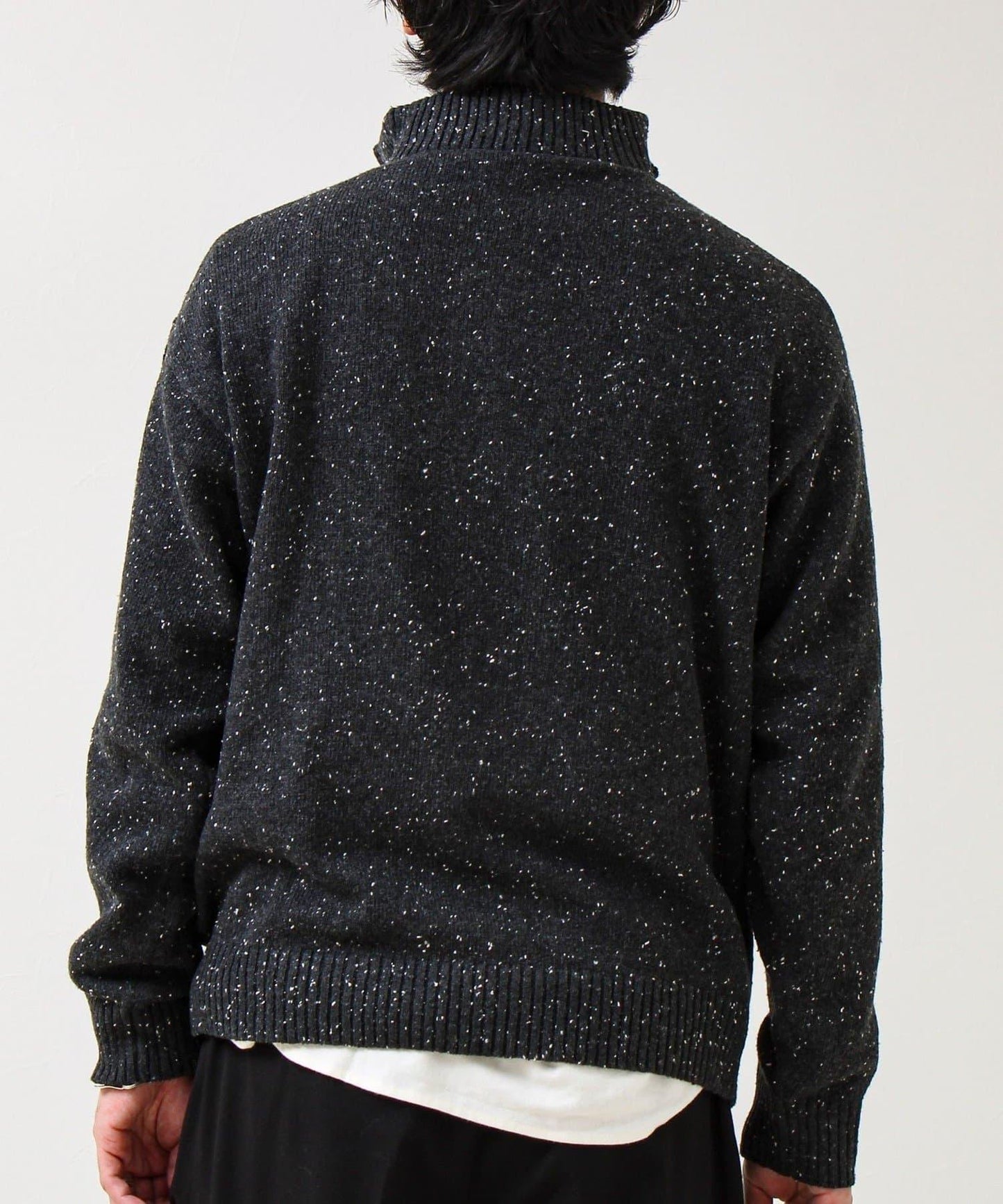 【冬季成人疊穿】彩點半拉鍊套頭衫