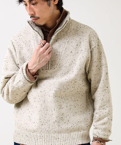 【冬季成人疊穿】彩點半拉鍊套頭衫