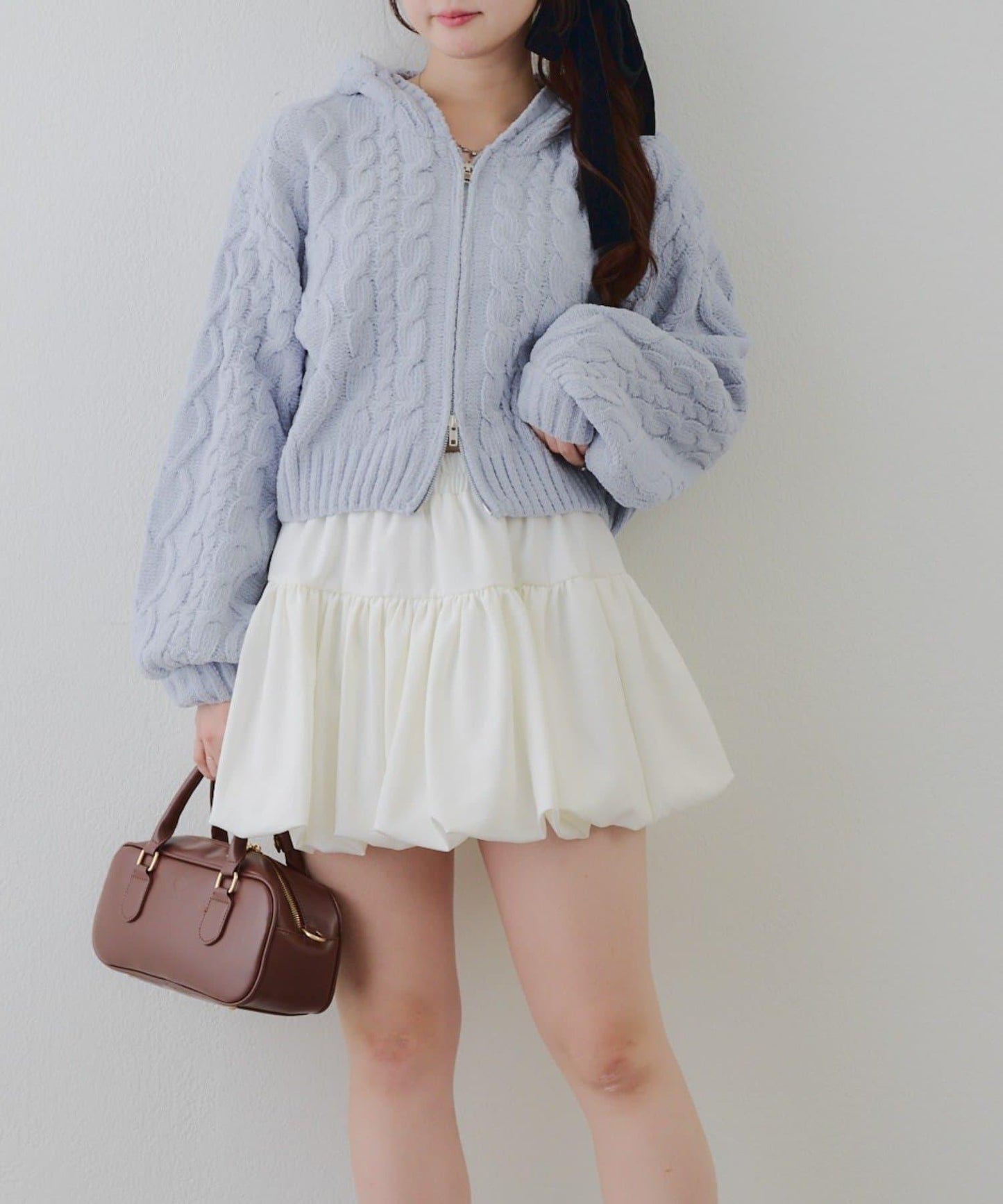 棉花糖觸感麻花絨連帽外套