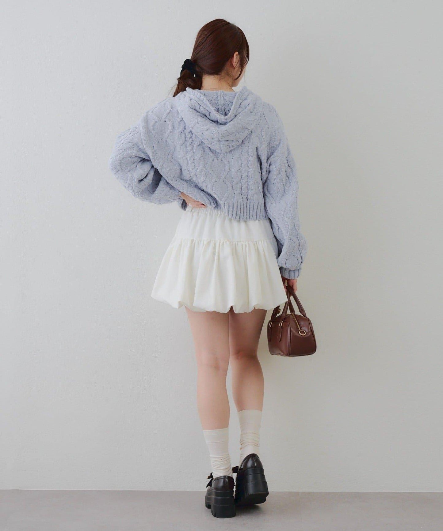 棉花糖觸感麻花絨連帽外套