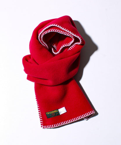 【GLOSTER聯名】【TWEEDMILL】毯縫拼接羊羔絨圍巾