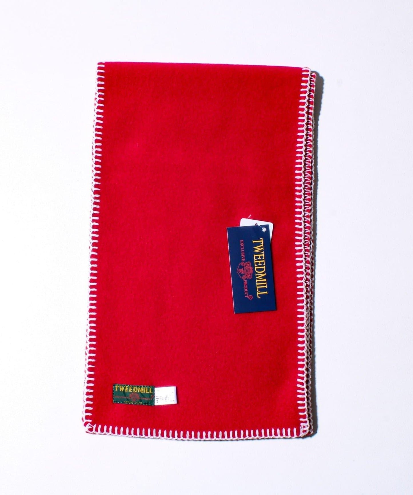 【GLOSTER聯名】【TWEEDMILL】毯縫拼接羊羔絨圍巾