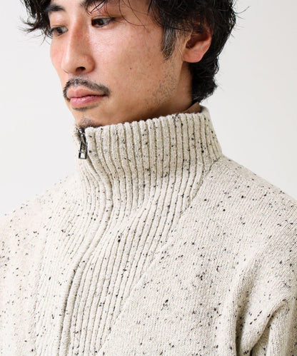 【冬季成人疊穿】彩點半拉鍊套頭衫