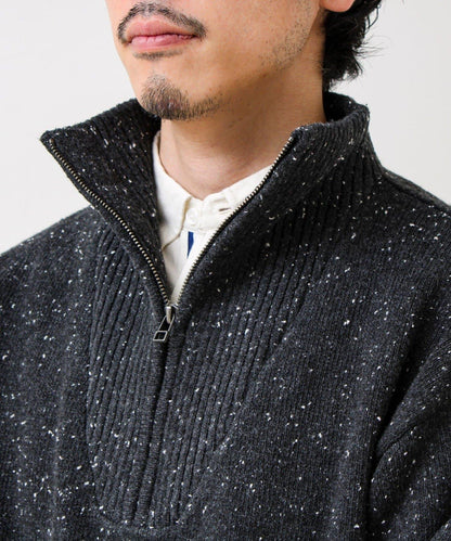 【冬季成人疊穿】彩點半拉鍊套頭衫