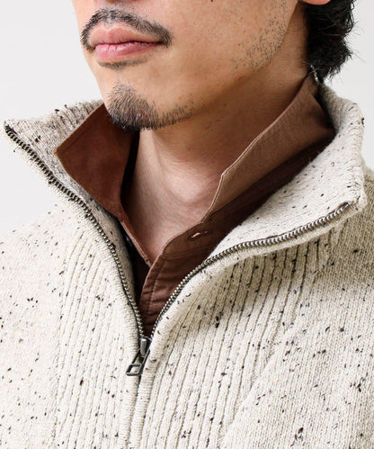 【冬季成人疊穿】彩點半拉鍊套頭衫