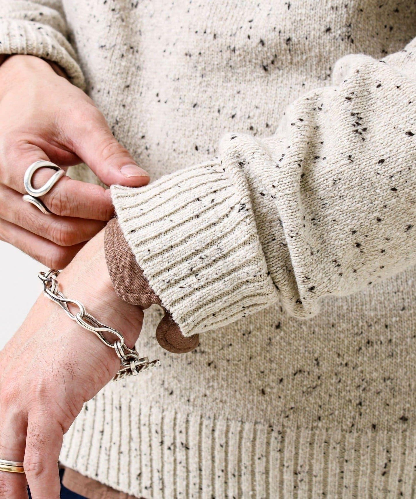 【冬季成人疊穿】彩點半拉鍊套頭衫