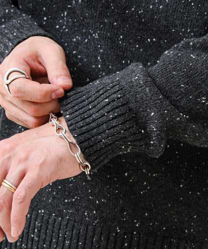 【冬季成人疊穿】彩點半拉鍊套頭衫