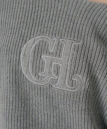 肩部開叉一字肩針織衫