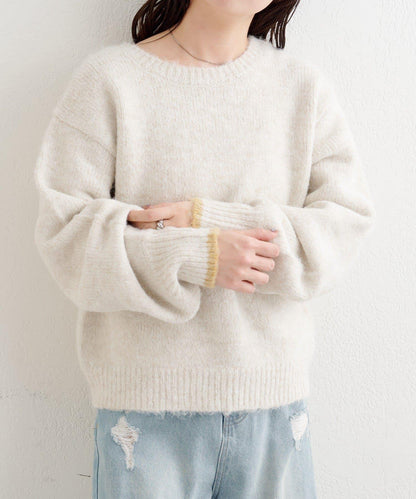 B繫帶針織套頭衫