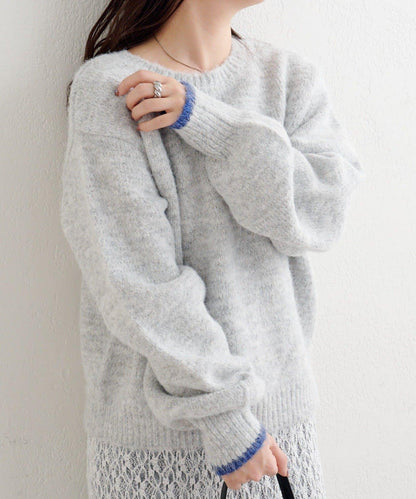 B繫帶針織套頭衫