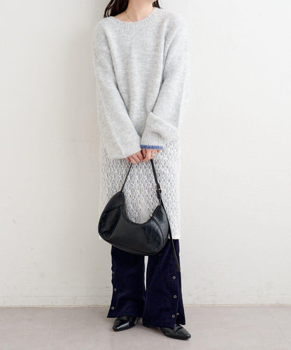 B繫帶針織套頭衫