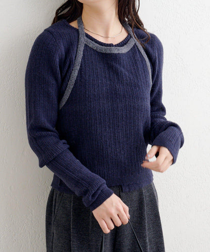 【2WAY】B 吊帶背心套裝開衫