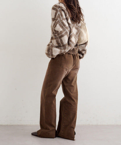 B 菱格針織套頭衫