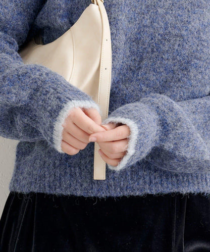 B繫帶針織套頭衫