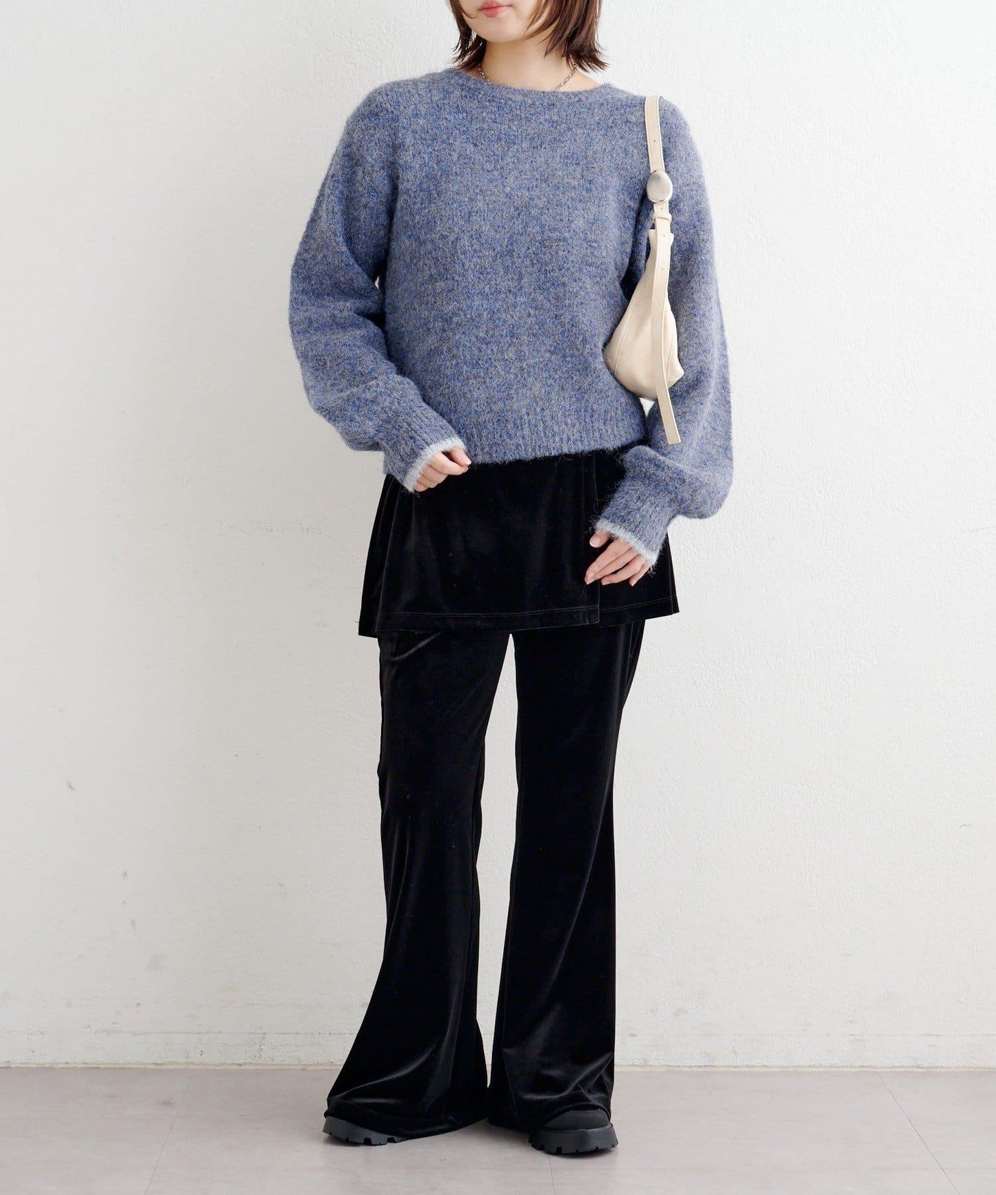 B繫帶針織套頭衫