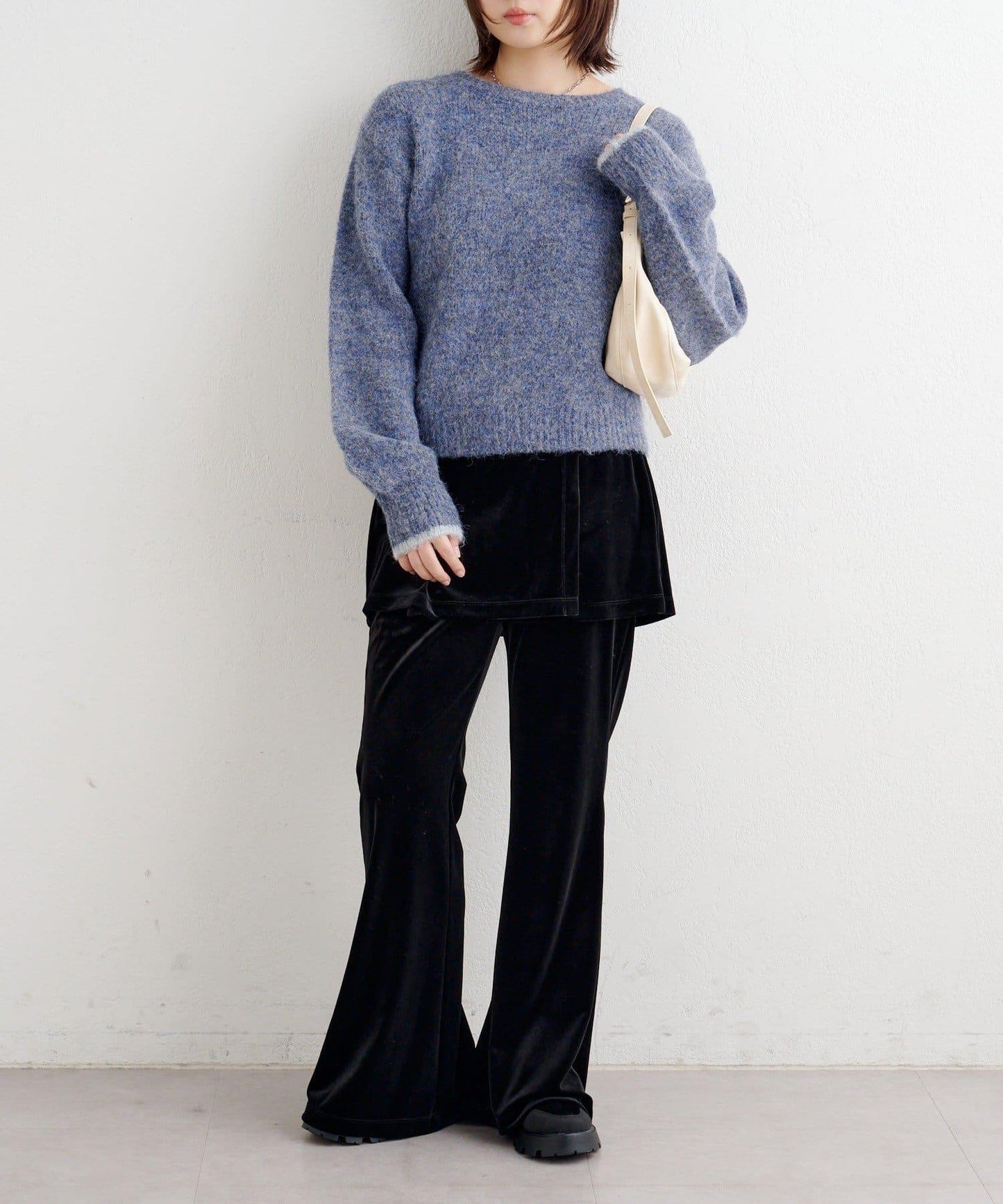 B繫帶針織套頭衫