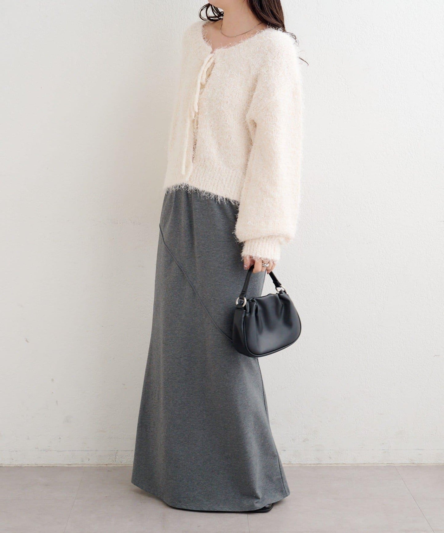 【前後兩穿】B 長毛針織開衫