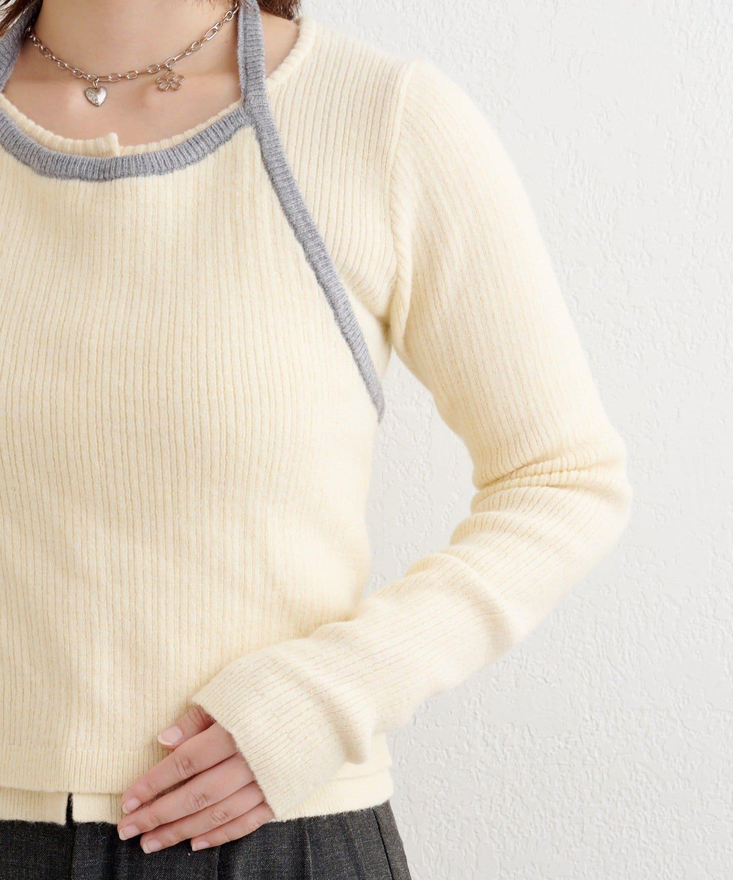 【2WAY】B 吊帶背心套裝開衫