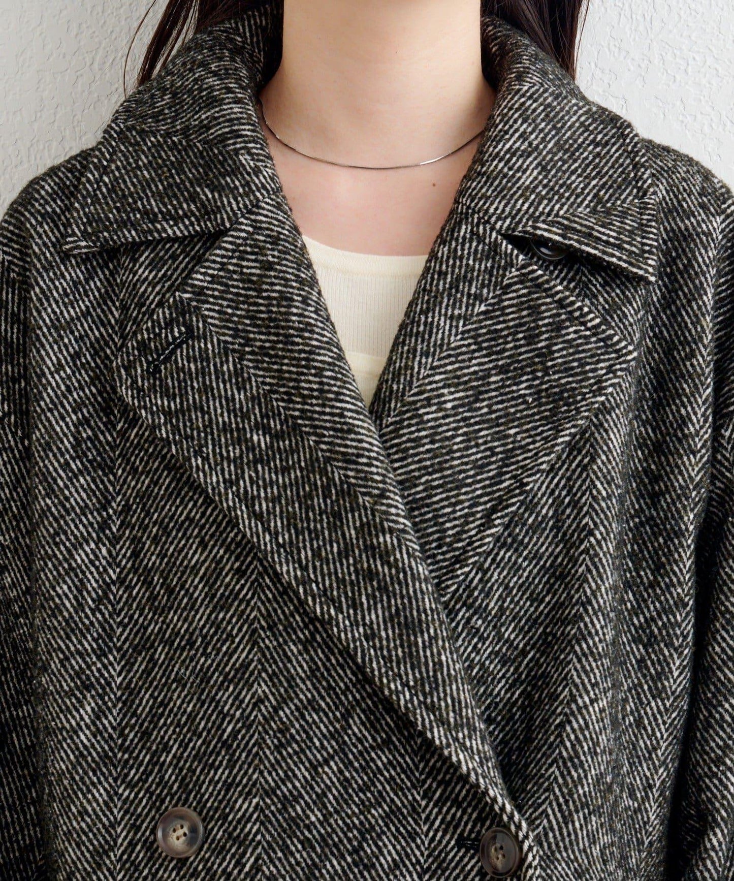 B 繭型西裝領大衣