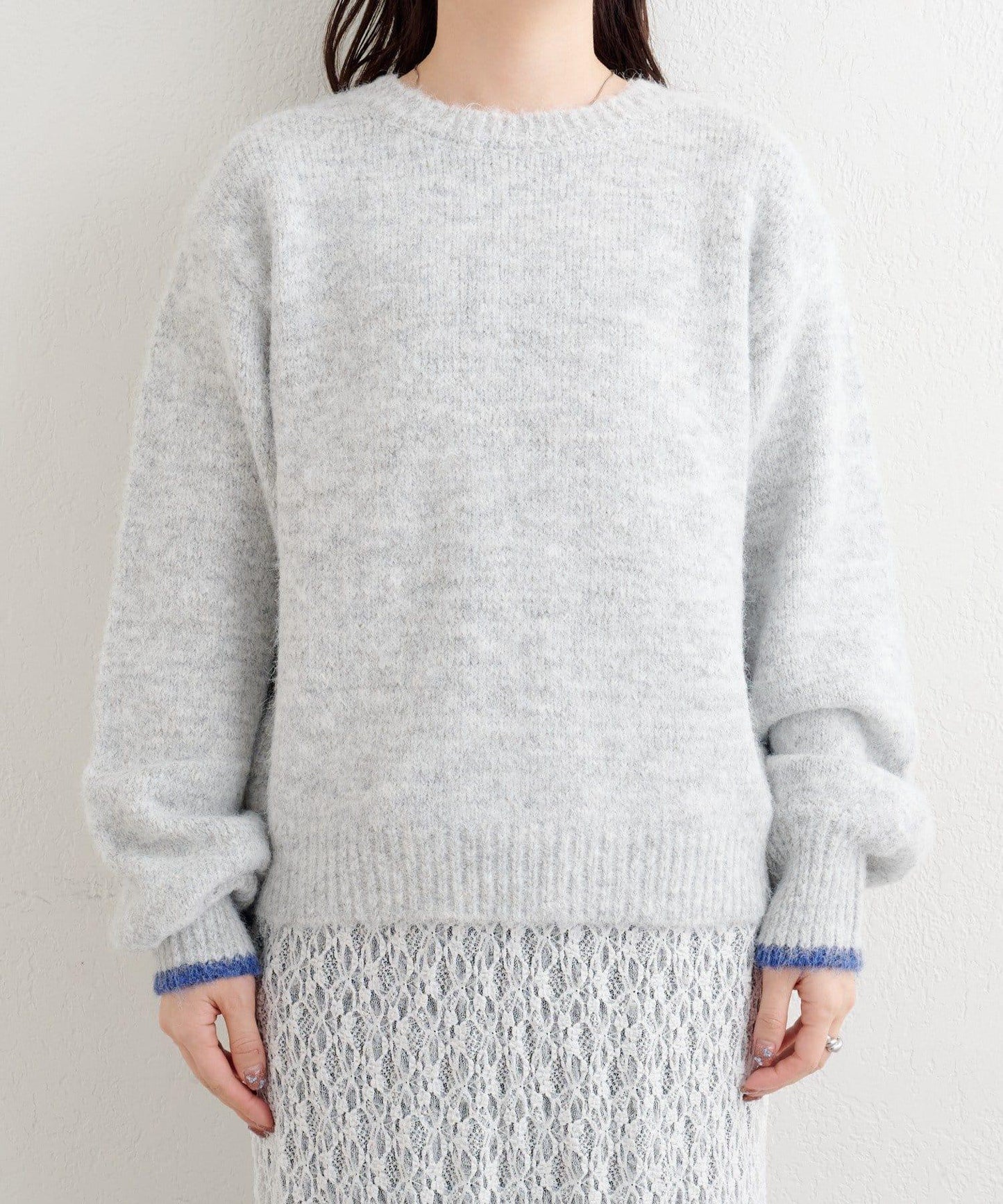 B繫帶針織套頭衫