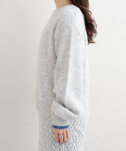 B繫帶針織套頭衫