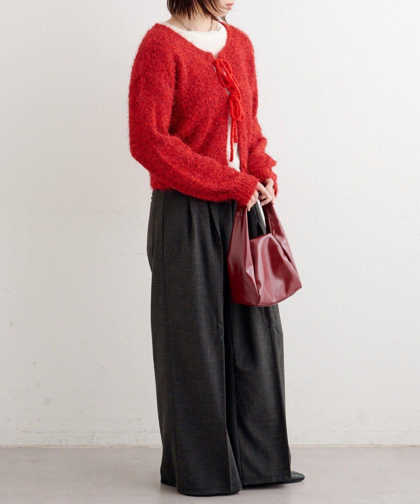 【前後兩穿】B 長毛針織開衫