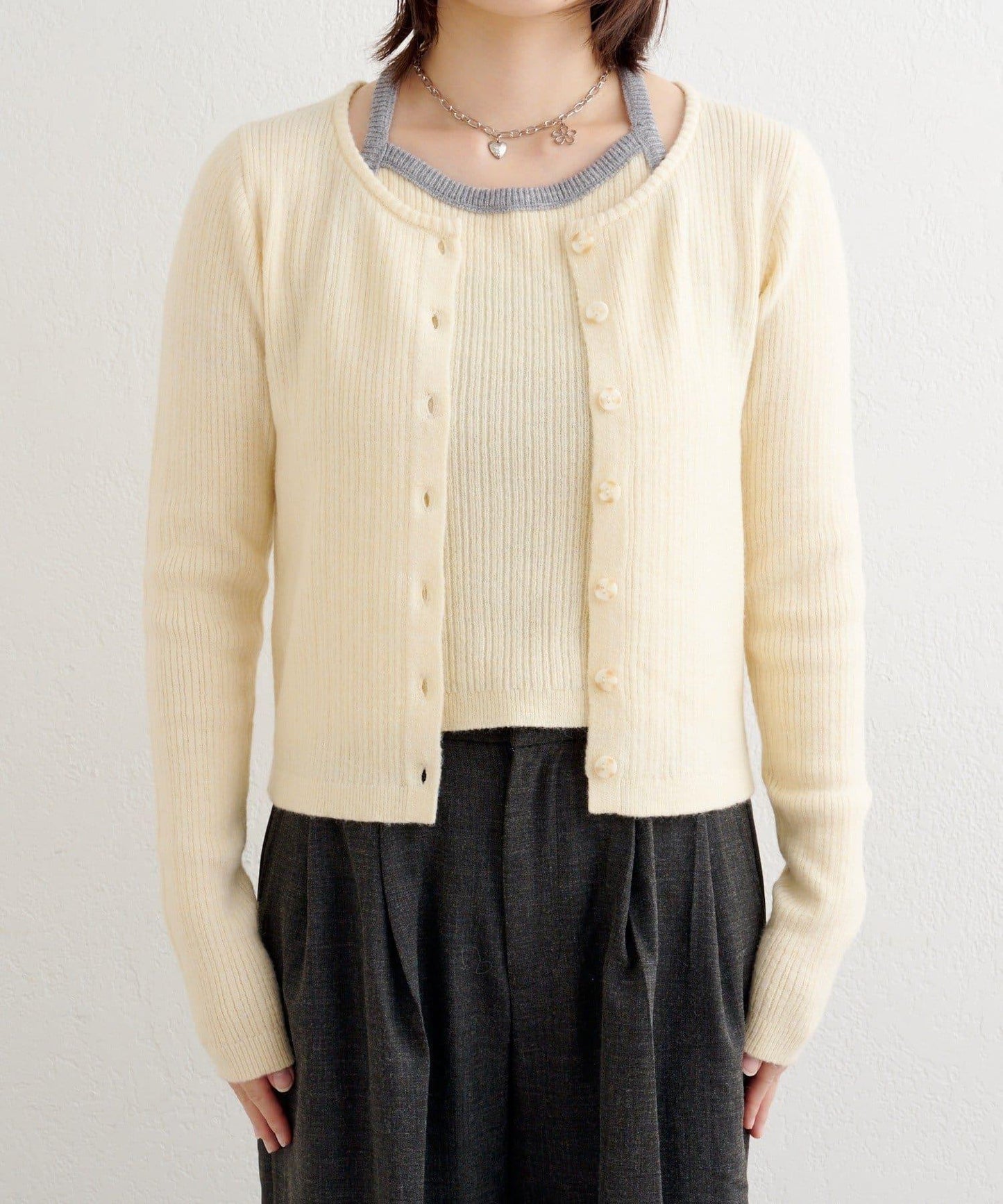 【2WAY】B 吊帶背心套裝開衫