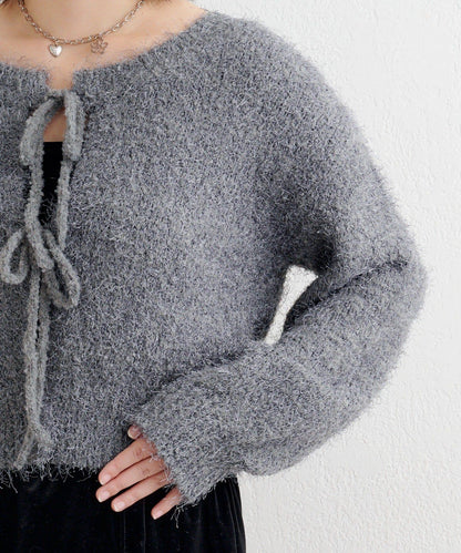 【前後兩穿】B 長毛針織開衫