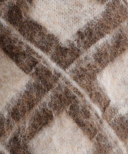 B 菱格針織套頭衫