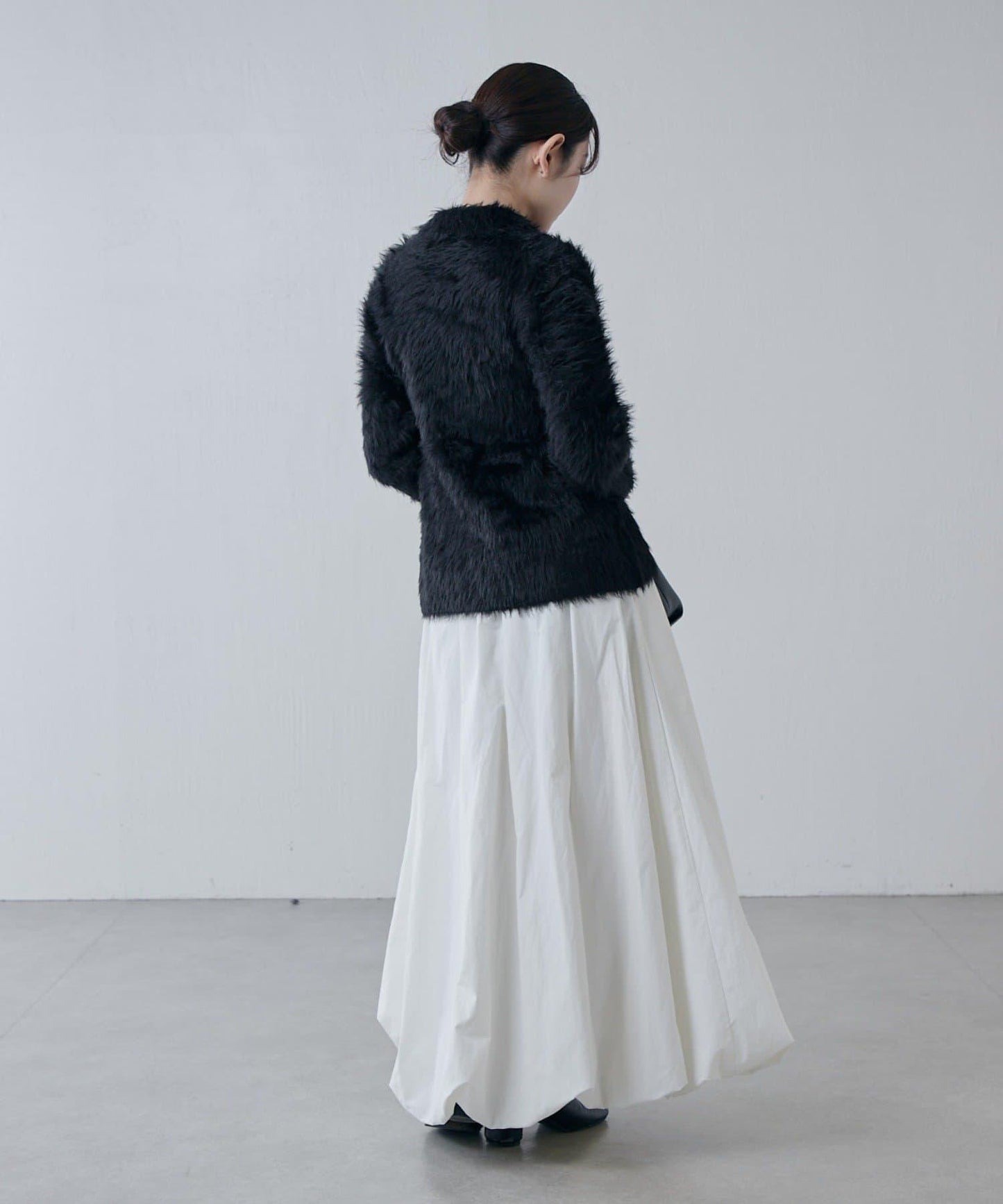 毛絨翻領針織開衫