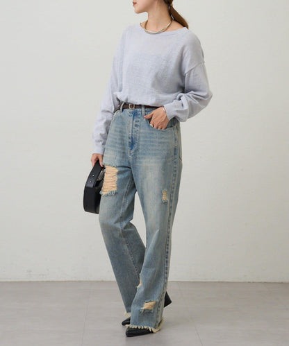 【26SS】亮絲寬鬆針織衫