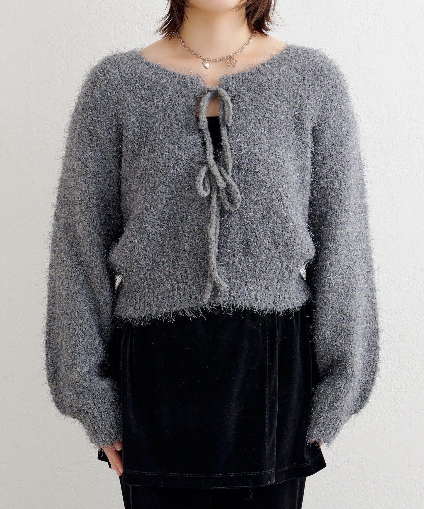 【前後兩穿】B 長毛針織開衫