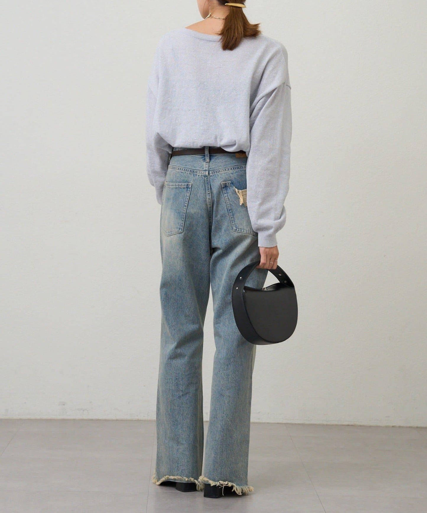 【26SS】亮絲寬鬆針織衫