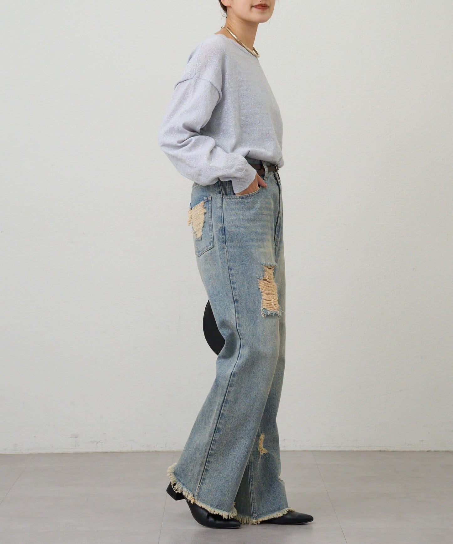 【26SS】亮絲寬鬆針織衫