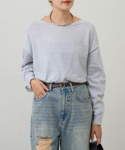 【26SS】亮絲寬鬆針織衫