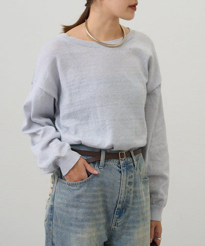 【26SS】亮絲寬鬆針織衫