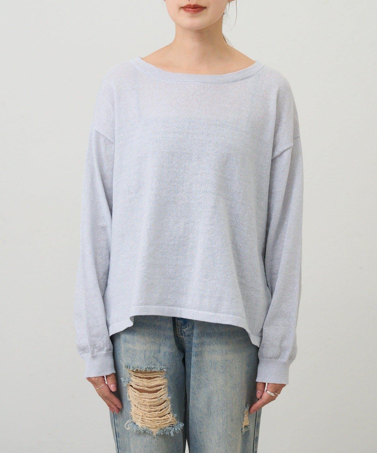 【26SS】亮絲寬鬆針織衫