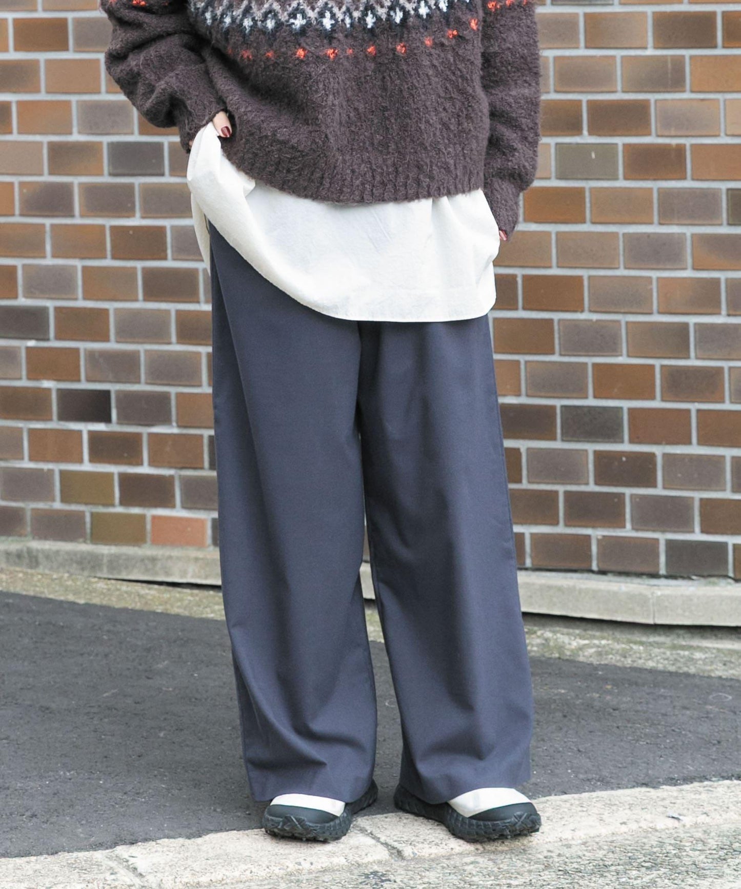 羊毛感休閒寬鬆長褲