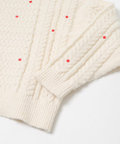 刺繡麻花針織衫
