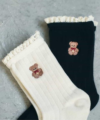 tiny bear 蕾絲花邊襪
