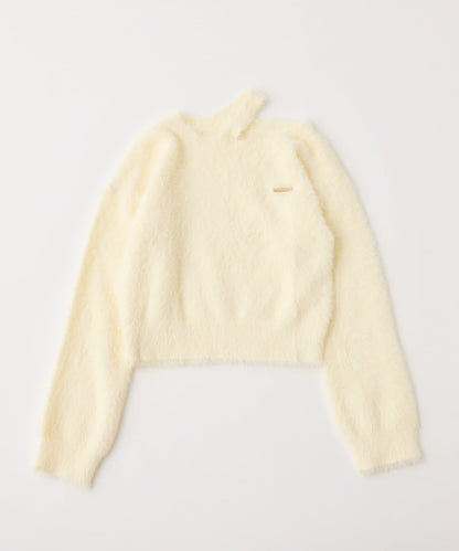 帶飾牌羽毛針織衫