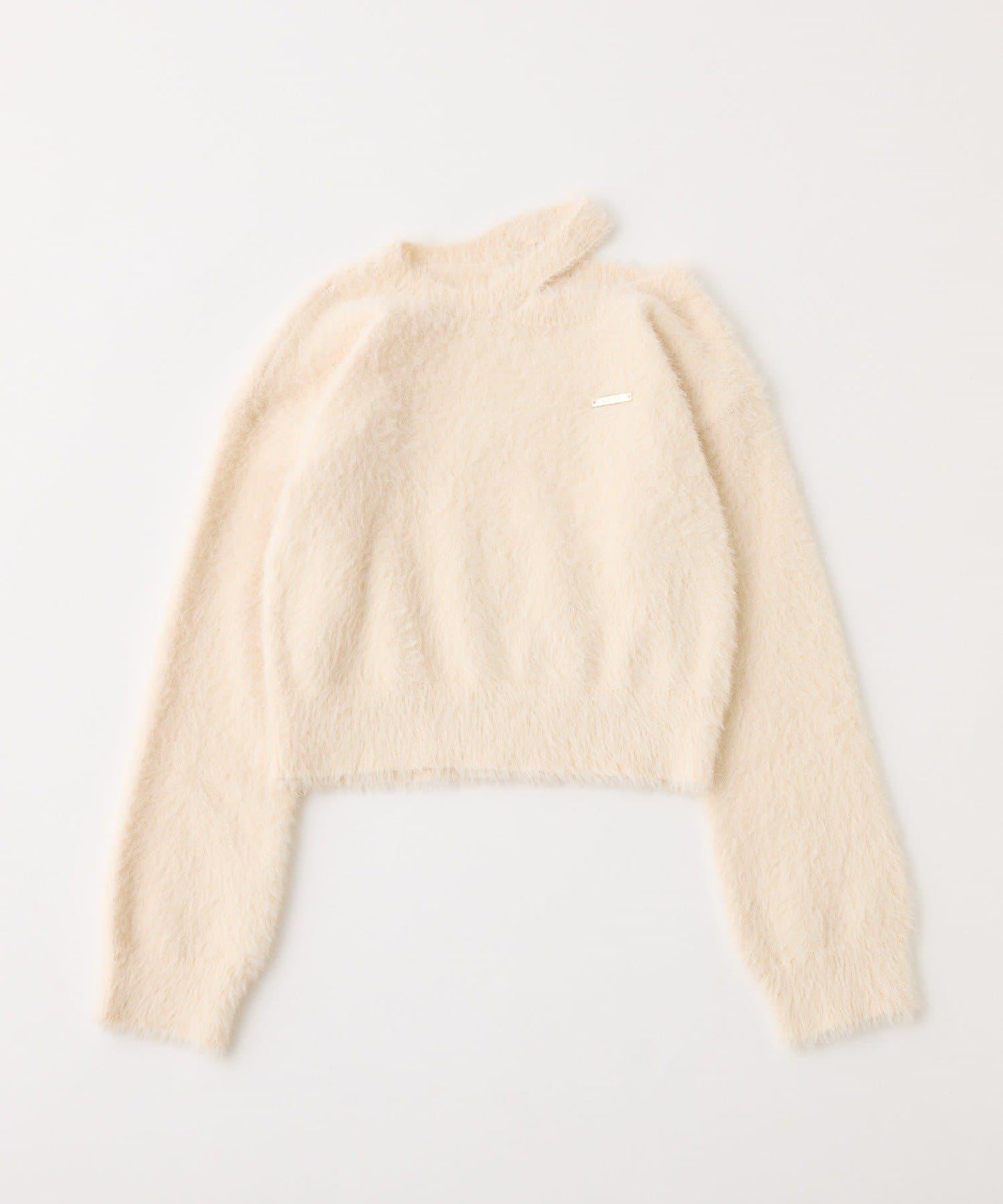 帶飾牌羽毛針織衫