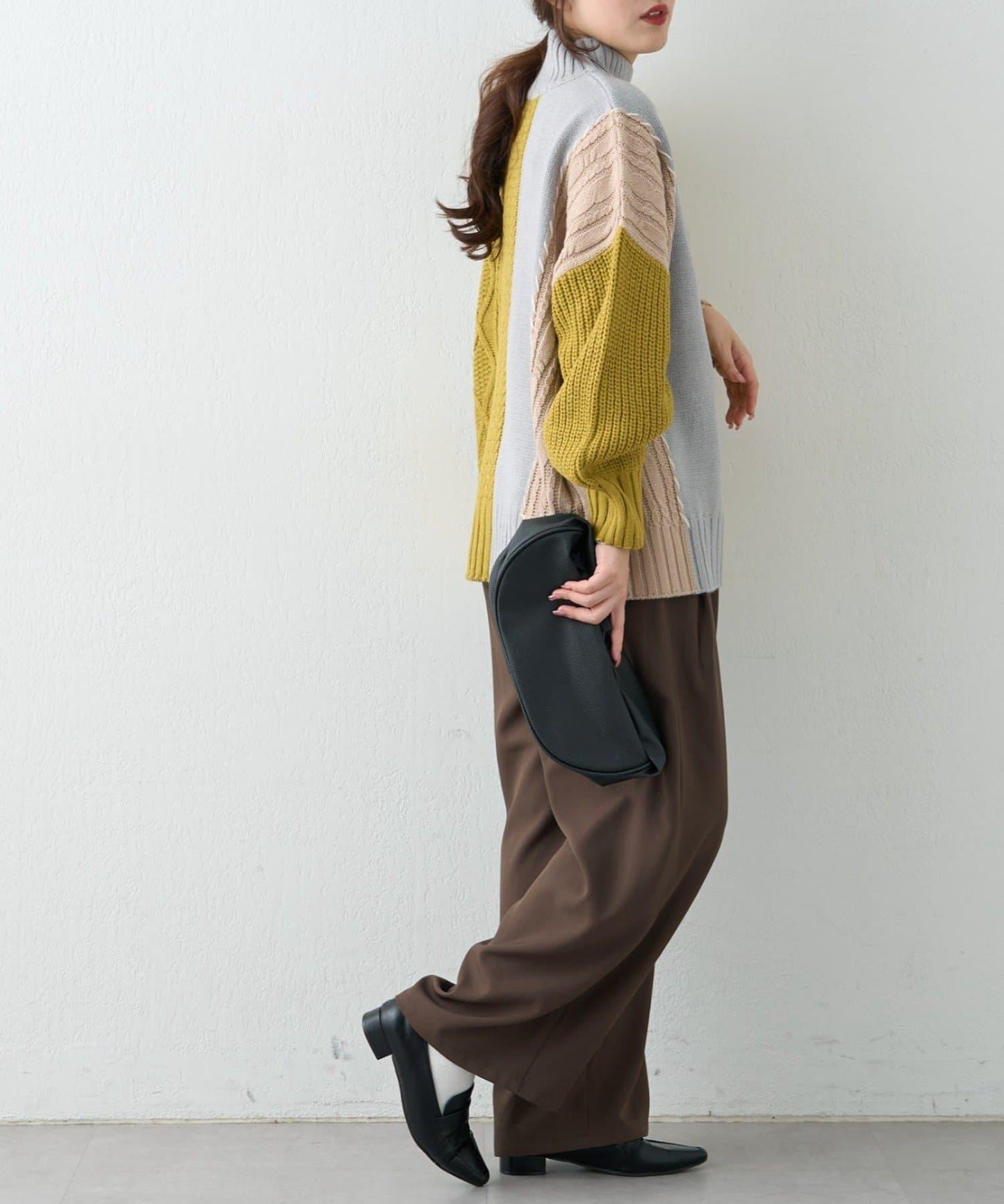 【NAO】拼色手工縫線套頭衫