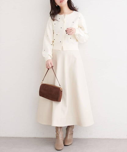 愛心刺繡帶口袋開衫