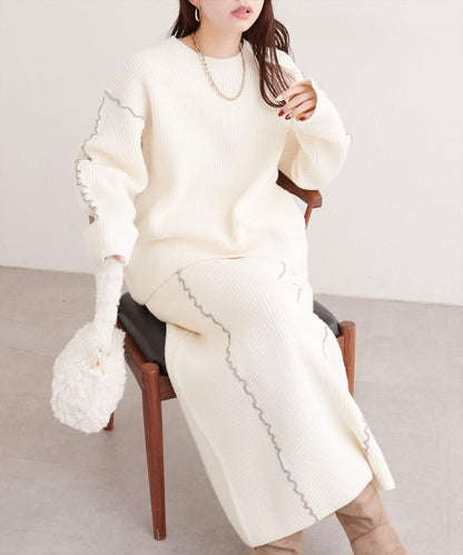 荷葉邊裝飾針織套頭衫