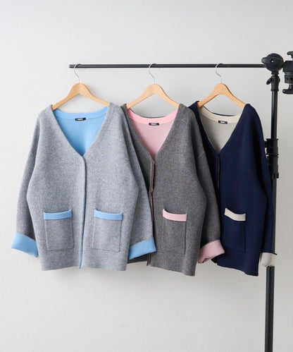 【nane】雙面配色開衫