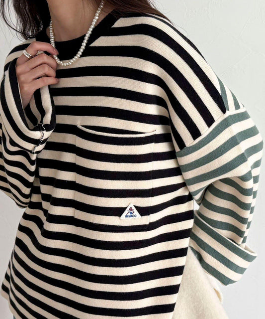 【GEVACO/ゲバコ】條紋針織套頭衫