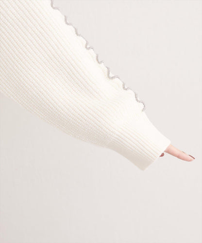 荷葉邊裝飾針織套頭衫