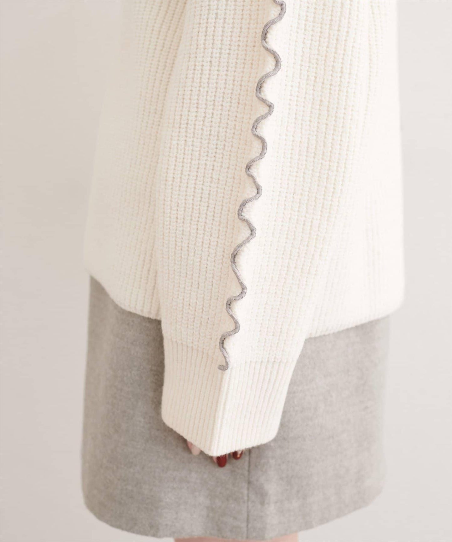 荷葉邊裝飾針織套頭衫